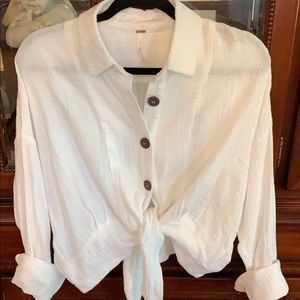 Free People Cropped Button-up